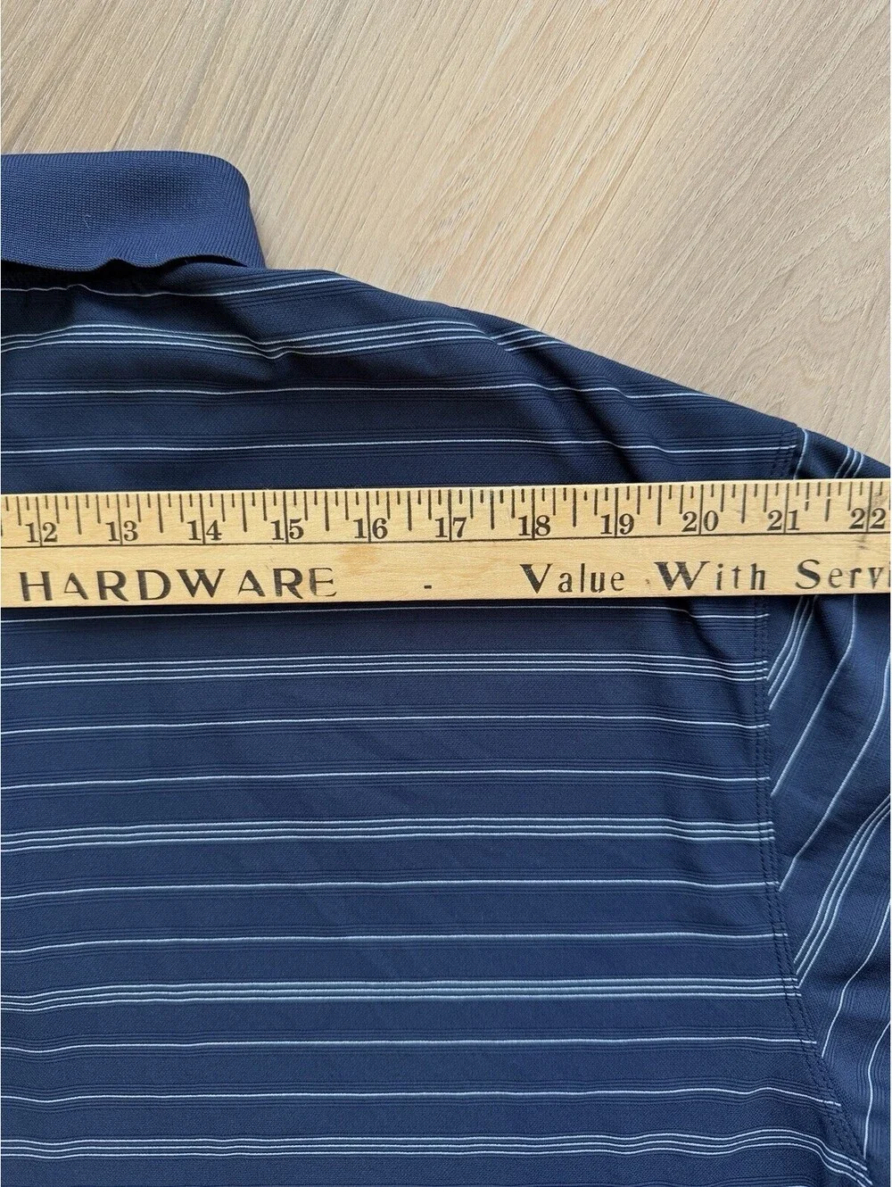 Nike Golf Dri-FIT Polo Shirt Men’s XL Blue Striped Sherwin-Williams Logo Golf